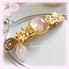 レジン レジンバレッタ 髪留め 蓮の花 蓮花 桜 花びら 和風 ゆめかわいい