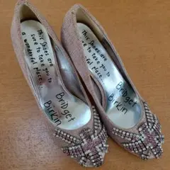 レア❗　パンプス　ビジューパンプス　ユニオンジャック　22.5　ピンク