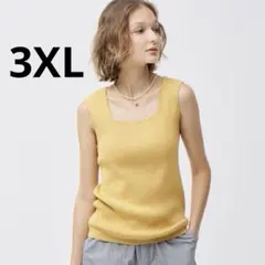 大きいサイズ【ジーユー】リブニットタンクトップ 3XL ノースリーブカットソー