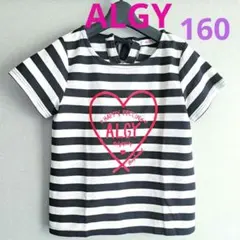 【ALGY】ボーダー 半袖Tシャツ ハートロゴ バックリボンのサムネイル