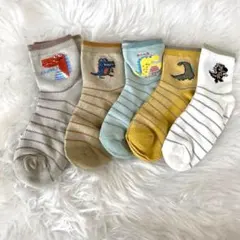 恐竜柄 キッズ 靴下 5足セット 14cm 17cm まとめ売り