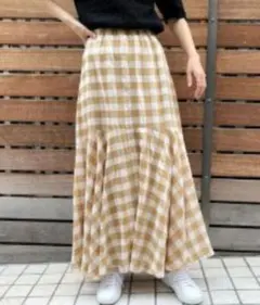 fredy emue　ブロックチェック切替フレアスカートのサムネイル
