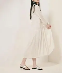 【匿名配送】ナノユニバース ロング シャツ ワンピース 38 白