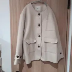 FREAK'S STORE ノーカラージャケット クリーム