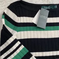 LAUREN ストライプ 長袖ワンピース　新品未使用　タグ付き　ラルフローレン