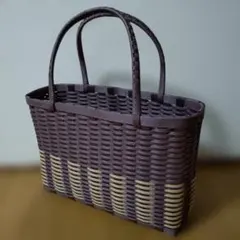 ちかこ様専用 ハンドメイド クラフトバンド かごバッグ 蓋付リボン BIG