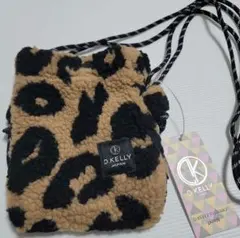 新品タグ付き　D.KELLY ヒョウ柄　チェック柄　モコモコショルダー