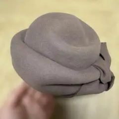 CA4LA ブラウンウールハット リボン付き　ウール100%