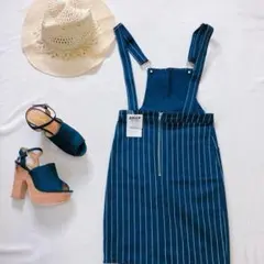 ANAP ストライプサロペット 797-4402