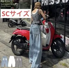 サイド切り替えバックポケットカーブデニムパンツ　re:editのサムネイル