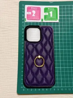 紫色 キルティング iPhone 14Pro Max ガラスフィルム