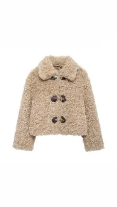 ベージュ フェイクボアジャケット