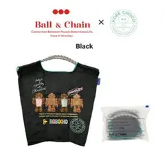 ボールアンドチェーン　★　神戸チョコ　エコバッグ　ブラック 【Mサイズ】