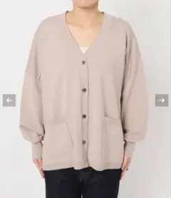SLOBE IENA ウォッシャブルワイドシルエットカーディガン　ベージュ　淡色のサムネイル