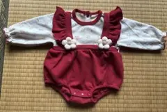 ベビー服 ロンパース 女の子 0〜3ヶ月 花モチーフ 長袖 可愛い チュール風