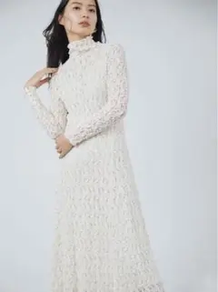 新品タグ付き♡FRAY I.D ストレッチレースロングワンピース　ホワイト