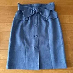 美品✨リランドチュール　ウエストリボン付き ひざ丈タイトスカート S 日本製のサムネイル