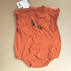 ミッキーとフレディのオレンジロンパース