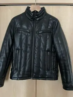 LIUGOO 本革 ダウンライダースジャケット LG8802