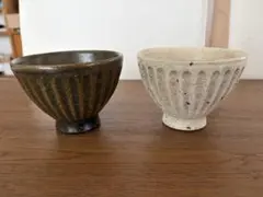 益子焼 渡辺桂子 ストライプ ボウル カップ セット - メルカリ