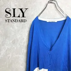 a0215【スライ スタンダード】カーディガン F ブルー 薄手 レディース