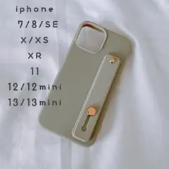 iphone12 新品 バンド付ケース 落下防止 ⑧グレー