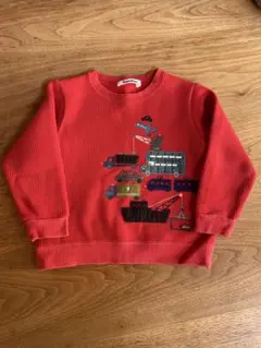 familiarファミリア　 赤 車両刺繍 トレーナー 100cm 長袖