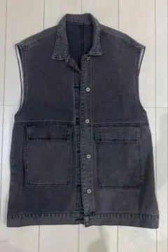 グレー ノースリーブ デニムジャケット