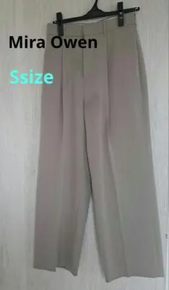 MiraOwen ベージュ ワイドパンツ センタープレス