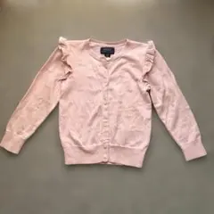美品　ラルフローレン　ピンクカーディガン　パートフリル　100