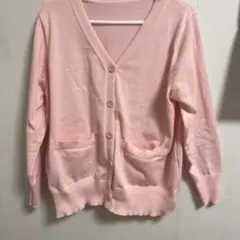 ピンク Vネック カーディガン