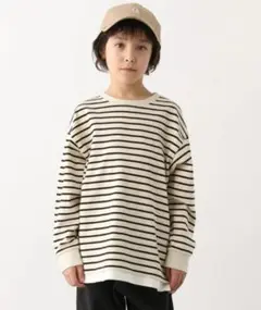 GLOBAL WORK ヘビロッTEE レイヤード ボーダー長袖Tシャツ160