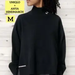 ユニクロ×アニヤハインドマーチ カシミヤ ハイネックセーター M ブラック