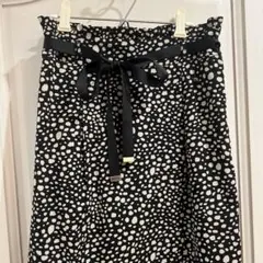 MAJESTIC LEGON黒ベージュ柄ロングスカートM