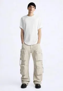 新品未使用　ZARA カーゴデニム　ポケットパンツ ワイドパンツ　サイズ40