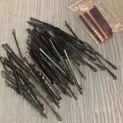 ヘアピン まとめ売り ブラック カラーピン　形不揃い　約5cmのサムネイル