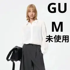 未使用タグ付 GU シアーオーバーサイズシャツ M