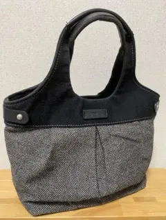 agnes b. ハンドバッグ ツイード　レザー　ブラックのサムネイル