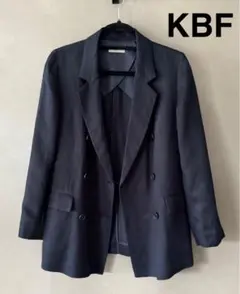 KBF ダブルジャケット　テーラードジャケット　ネイビー　背抜き　ダブルブレスト