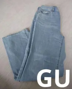 GU XL ストレートデニム ライトブルー 美品