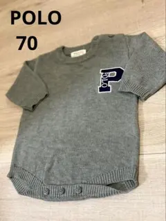 POLO Baby ロンパース ニット グレー 70 秋 冬