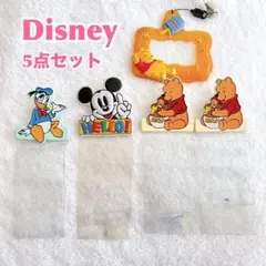 ディズニー チケットホルダー5点セット プー ミッキー ドナルド 平成レトロレア