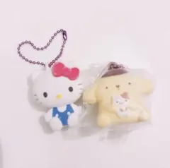 サンリオキャラクターズ ふわわフロッキーマスコット：ポムポムプリン・ハローキティ