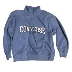 converse ハーフジップ　青