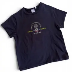 MOUSSY ブラック フロント刺繍 Tシャツ フリーサイズ