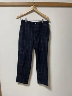 グローバルワーク クロップドパンツ ネイビー ホワイト チェック