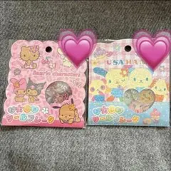 サンリオ　ウサハナ　おはじきシールフレーク　 キティ　　クリスタルシール