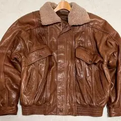 XLサイズ！革ジャン スペイン製 羊革 ラム リアルムートン フライトジャケット