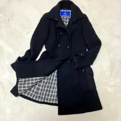 バーバリーブルーレーベル　ウールコート　 チェスターコート　ロング　黒￼