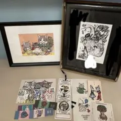 ボリス雑貨店　ヒグチユウコ　複製画　heart 非売品栞他　押印ポストカード付き